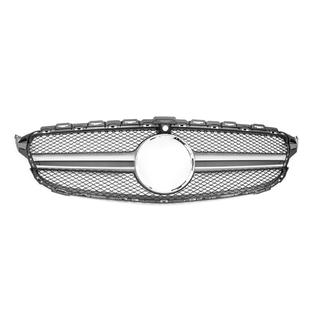 Передняя решетка AMG Silver (для Avantgarde/AMG-Line/C43 AMG) Mercedes C-сlass W205 2014-2021 гг. фото 2