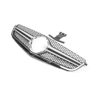 Передняя решетка AMG Silver (для C63) Mercedes C-class W204 2007-2015 гг. фото 2