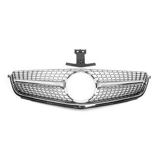 Передняя решетка Diamond Silver (для C63) Mercedes C-class W204 2007-2015 гг. фото 1