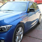 BMW 3 серия F30/F31 2012-2019 гг. Накладки на пороги EuroCap (для порогов M-Sport, черный глянец) фото 8