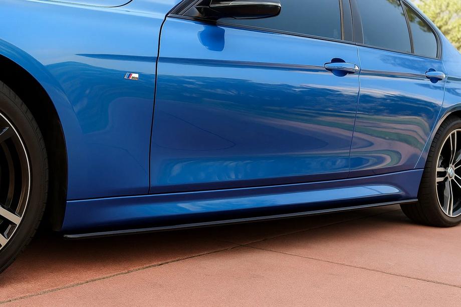 BMW 3 серия F30/F31 2012-2019 гг. Накладки на пороги EuroCap (для порогов M-Sport, черный глянец) Image