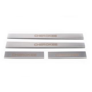Накладки на пороги Carmos V1 (4 шт, нержавейка) Jeep Cherokee/Liberty 2007-2013 гг. фото 2