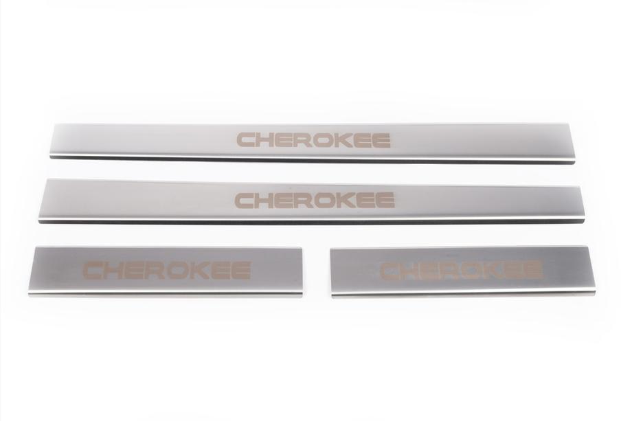 Jeep Cherokee/Liberty 2007-2013 гг. Накладки на пороги Carmos V1 (4 шт, нержавейка) Фото 2
