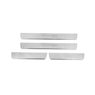 Накладки на пороги Carmos V2 (4 шт, нержавейка) Hyundai Santa Fe 2 2006-2012 гг. фото 1