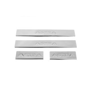 Накладки на пороги Carmos V2 (4 шт, нержавейка) Opel Astra J 2009-2015 гг. фото 2