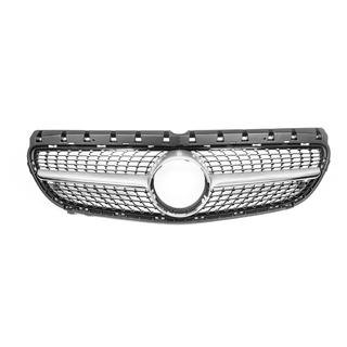 Передняя решетка Diamond Silver (2015-2018) Mercedes B-class W246 2011-2018 гг. фото 2