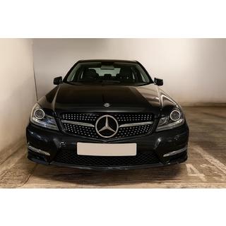Передняя решетка Diamond Silver Mercedes C-class W204 2007-2015 гг. фото 3