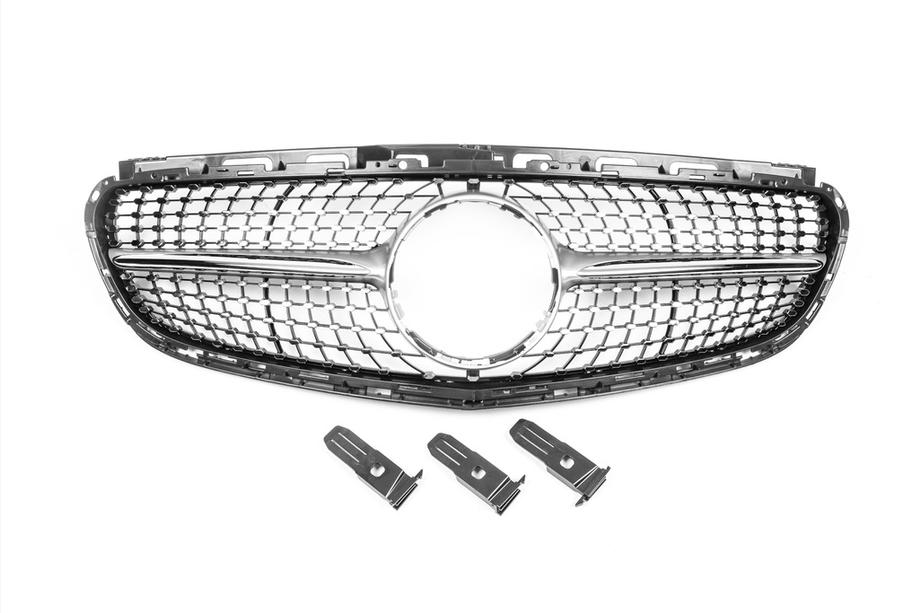 Mercedes E-class W212 2009-2016 гг. Передняя решетка Diamond Silver (для Avantgarde и AMG-Line, 2013-2016) Фото 2