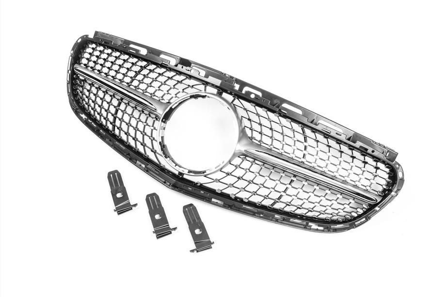 Mercedes E-class W212 2009-2016 гг. Передняя решетка Diamond Silver (для Avantgarde и AMG-Line, 2013-2016) Фото 8