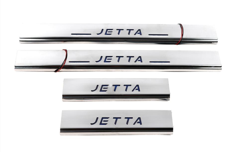 Volkswagen Jetta 2011-2018 гг. Накладки на пороги Carmos V2 (4 шт, нержавейка) Фото 2