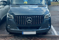 Mercedes Sprinter W907/W910 2018- гг. Передняя решетка Panamericana GT Хром Premium V1 Без рамки фото 7