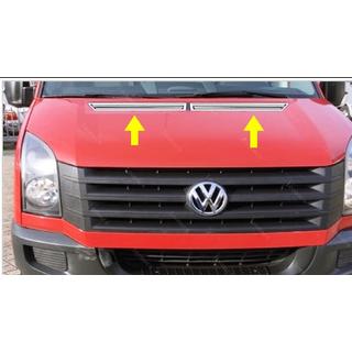 Накладка на капот (2 шт, нержавейка) Volkswagen Crafter 2006-2016 гг. фото 1