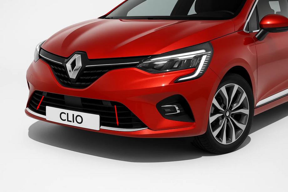 Renault Clio V 2019- гг. Накладка на передний бампер (1 шт, нержавейка) Image