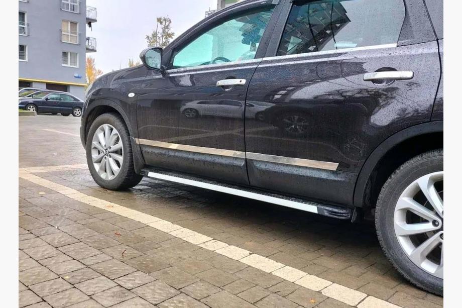 Nissan Qashqai 2010-2014 гг. Дверные молдинги Carmos (4 шт, нержавейка) Carmos, +2 (длинный) Фото 4