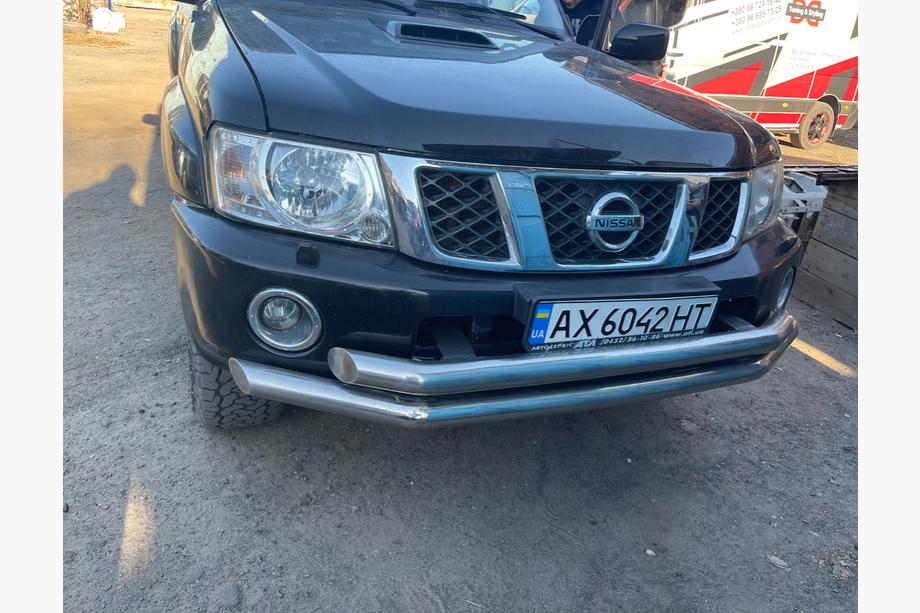 Nissan Patrol Y61 1997-2011 гг. Передний бампер в сборе б/у (2004-2008) Фото 4