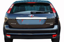 Ford Focus II 2005-2008 гг. Хромированная накладка на крышку багажника (SW, нержавейка) OmsaLine - Итальянская Нержавейка фото 5