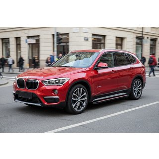 Боковые Подножки Maya Red (2 шт., Алюминий) BMW X1 F48 2015-2022 гг. фото 1