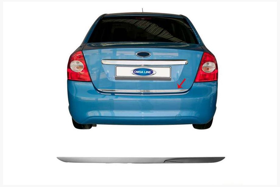 Ford Focus II 2005-2008 гг. Накладка на багажник нержавейка (Sedan) Image