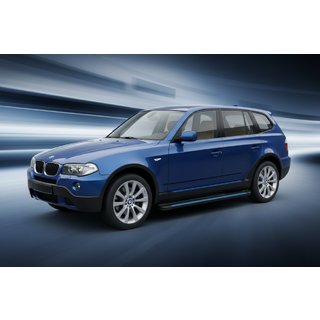 Боковые Подножки Maya Blue (2 шт., Алюминий) BMW X3 E83 2003-2010 гг. фото 1