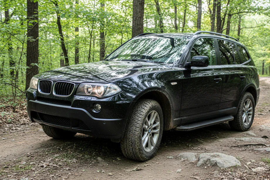 BMW X3 E83 2003-2010 гг. Боковые Подножки Tayga Black (2 шт., Алюминий) Image