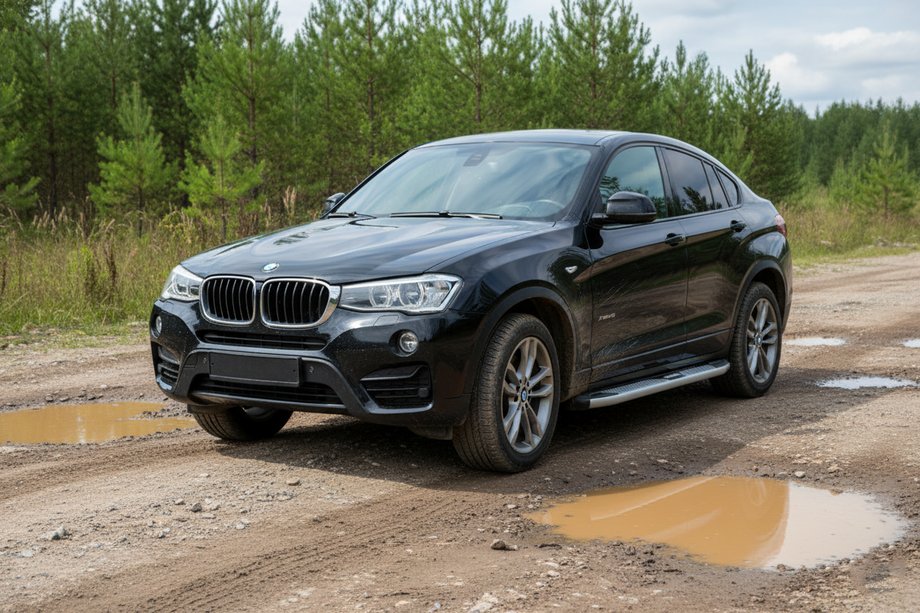 BMW X4 F26 2014-2018 гг. Боковые Подножки Mevsim Grey (2 шт., Алюминий) Image
