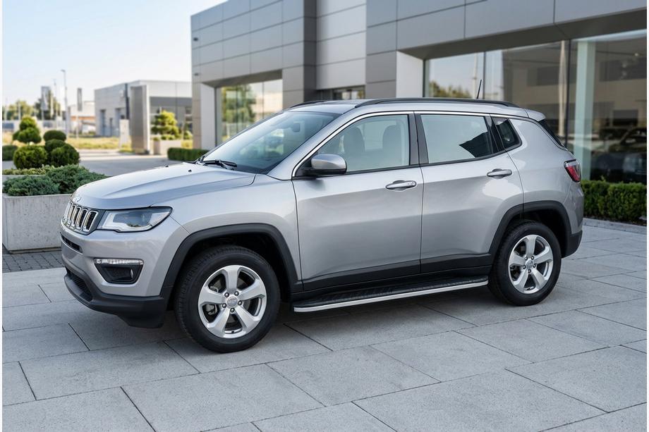 Jeep Compass 2016- гг. Боковые Подножки Bosphore Grey (2 шт., Алюминий) Image