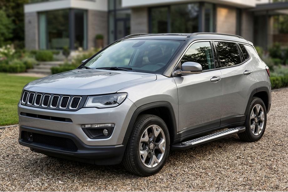 Jeep Compass 2016- гг. Боковые Подножки Line (2 шт., Алюминий) Image