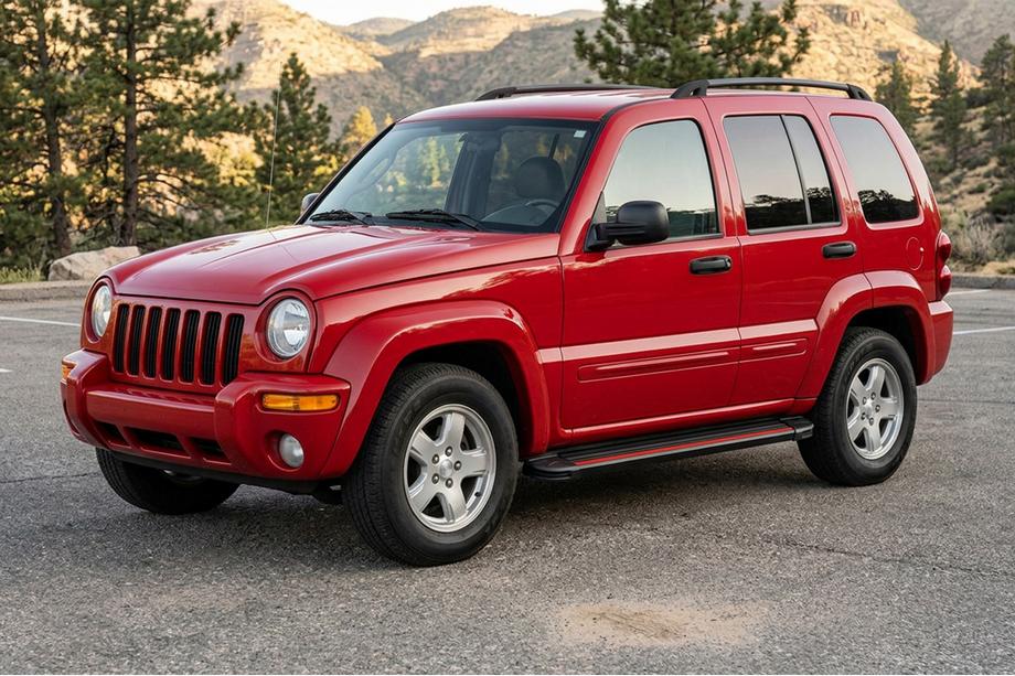 Jeep Cherokee/Liberty 2002-2007 гг. Боковые Подножки Maya Red (2 шт., Алюминий) Фото 1