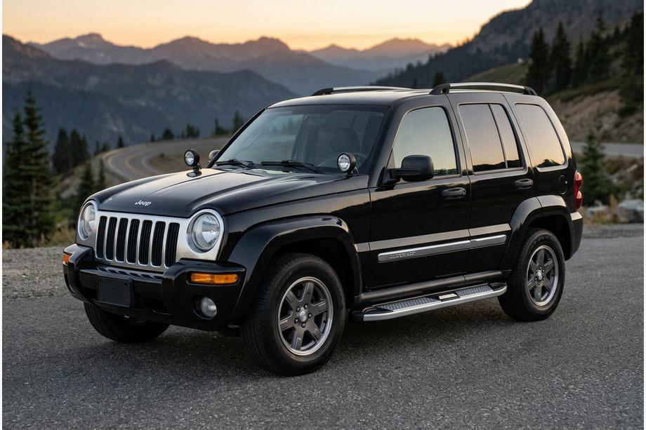Jeep Cherokee/Liberty 2002-2007 гг. Боковые Подножки Mevsim Grey (2 шт., Алюминий) Image