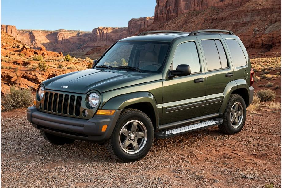 Jeep Cherokee/Liberty 2002-2007 гг. Боковые пороги Allmond Grey (2 шт., алюминий) Image