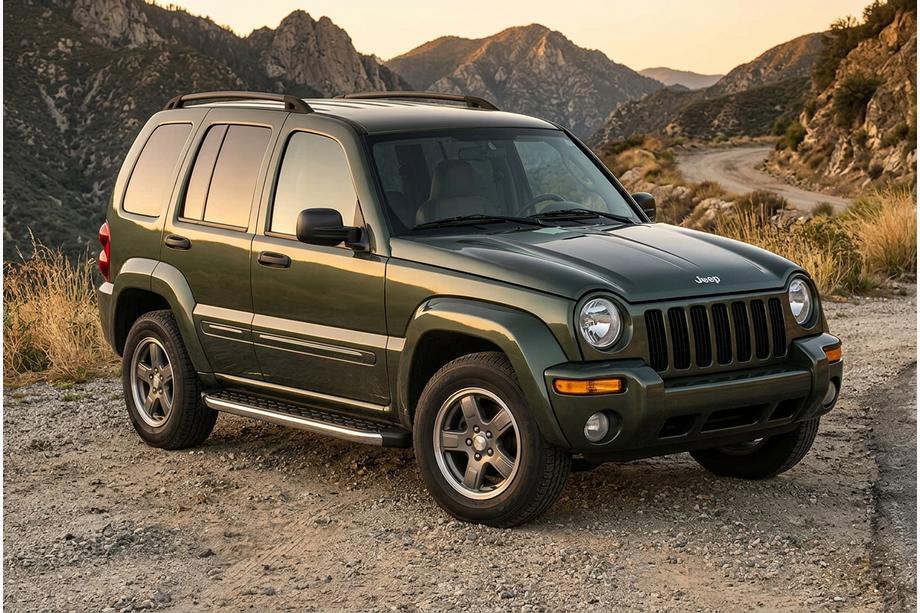 Jeep Cherokee/Liberty 2002-2007 гг. Боковые Подножки BlackLine (2 шт., Алюминий) Image