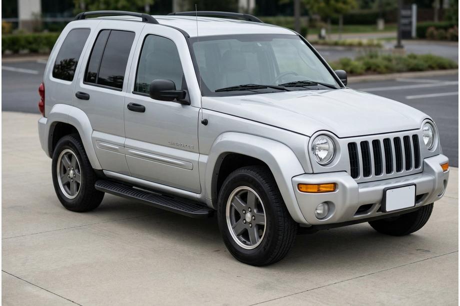 Jeep Cherokee/Liberty 2002-2007 гг. Боковые Подножки Tayga Black (2 шт., Алюминий) Image