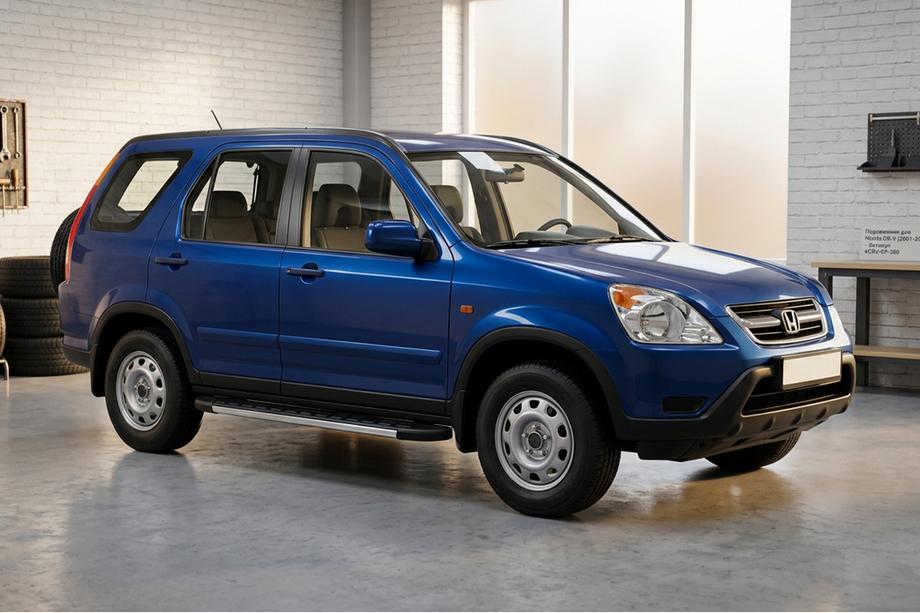 Honda CRV 2001-2006 гг. Боковые Подножки Duru (2 шт., Алюминий) Image