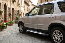Honda CRV 2001-2006 гг. Боковые Подножки Line (2 шт., Алюминий) фото 1