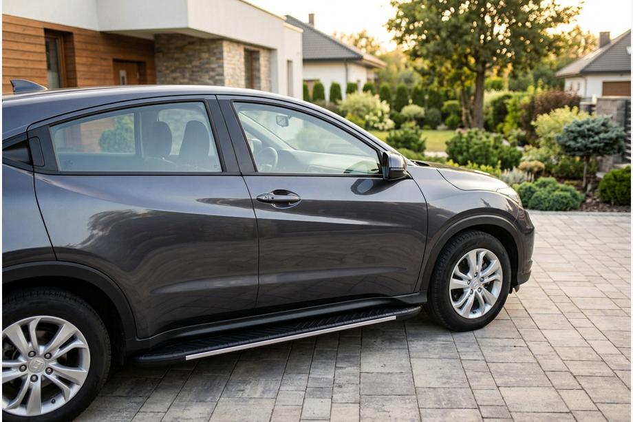 Honda HR-V 2014-2021 гг. Боковые Подножки Bosphore Grey (2 шт., Алюминий) Image