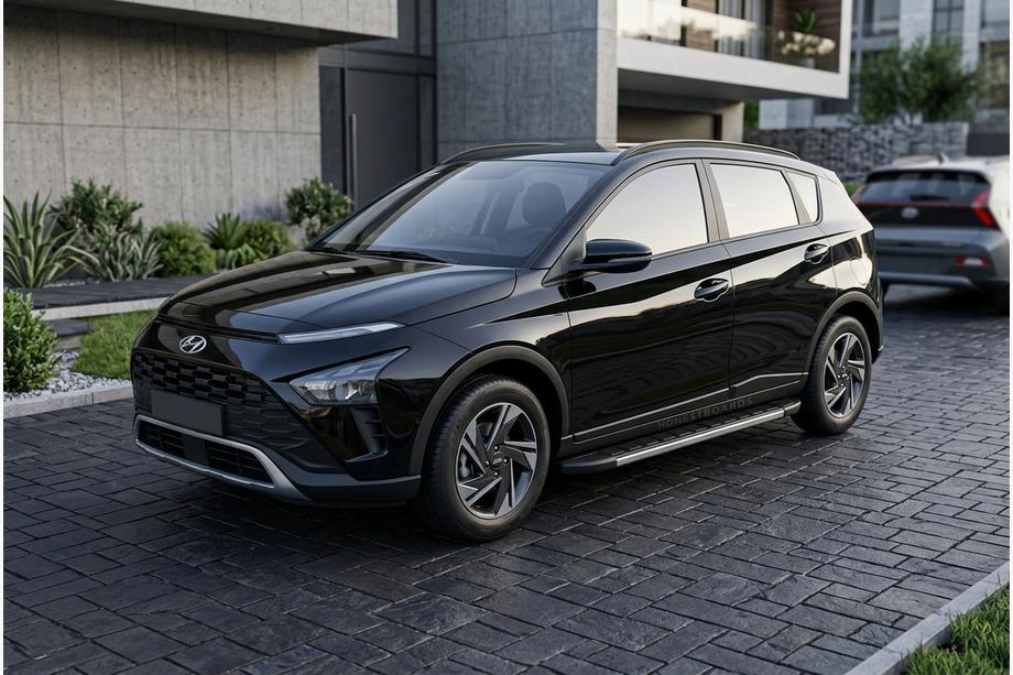 Hyundai Bayon 2021- гг. Боковые Подножки Bosphore Duru (2 шт., Алюминий) Image