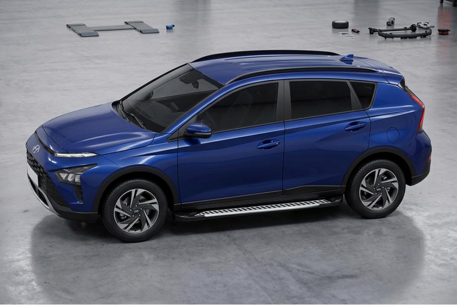 Hyundai Bayon 2021- гг. Боковые Подножки Line (2 шт., Алюминий) Image