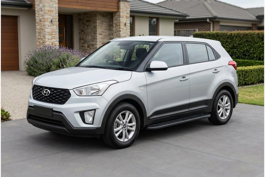 Hyundai Creta 2014-2020 гг. Боковые Подножки Bosphore Black (2 шт., Алюминий) Image