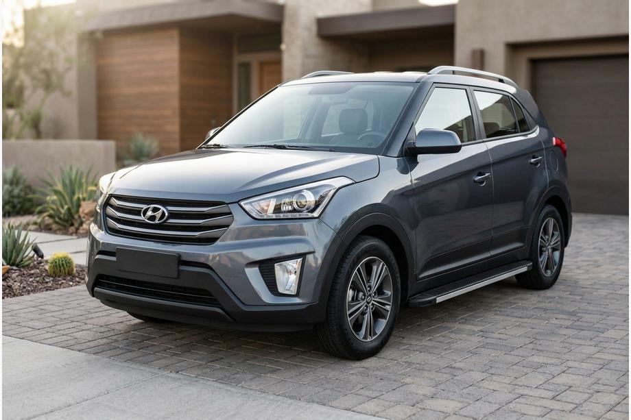 Hyundai Creta 2014-2020 гг. Боковые Подножки Maya V1 (2 шт., Алюминий) Image