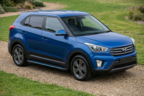 Hyundai Creta 2014-2020 гг. Боковые Подножки Maya Blue (2 шт., Алюминий) фото 1
