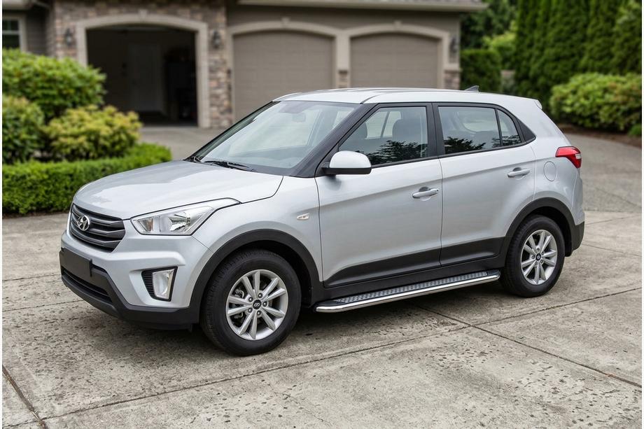 Hyundai Creta 2014-2020 гг. Боковые Подножки Maydos V2 (2 шт., Алюминий) Image