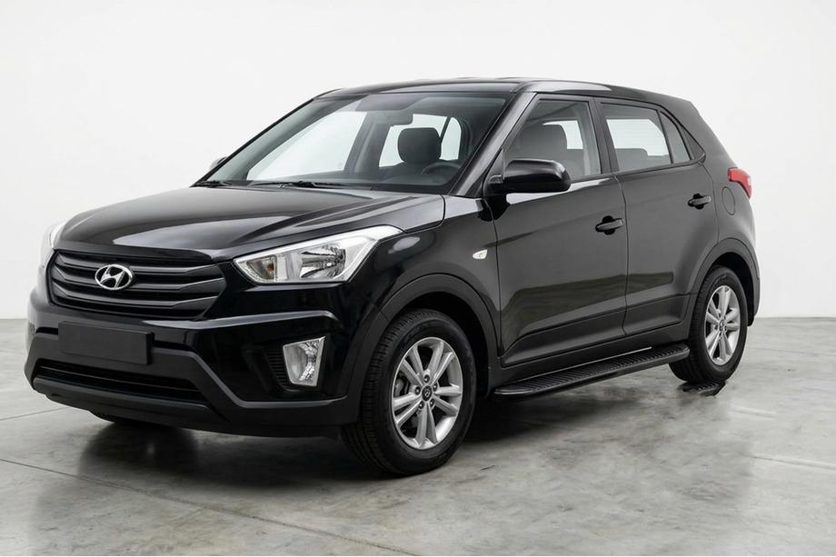 Hyundai Creta 2014-2020 гг. Боковые Подножки Tayga Black (2 шт., Алюминий) Image