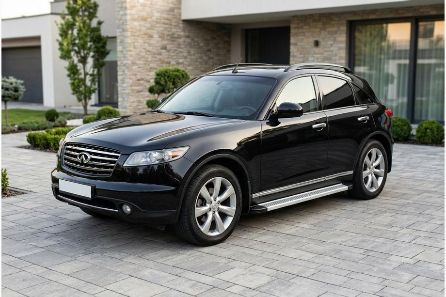 Infiniti FX 2003-2008 гг. Боковые Подножки Maya V2 (2 шт., Алюминий) Image