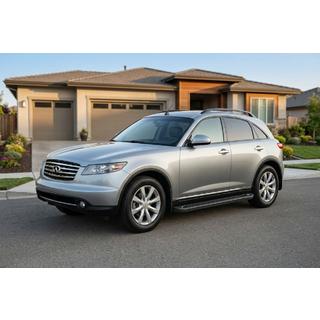 Боковые Подножки Allmond Black (2 шт., Алюминий) Infiniti FX 2003-2008 гг. фото 1