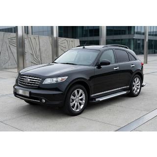 Боковые пороги Allmond Grey (2 шт., алюминий) Infiniti FX 2003-2008 гг. фото 1