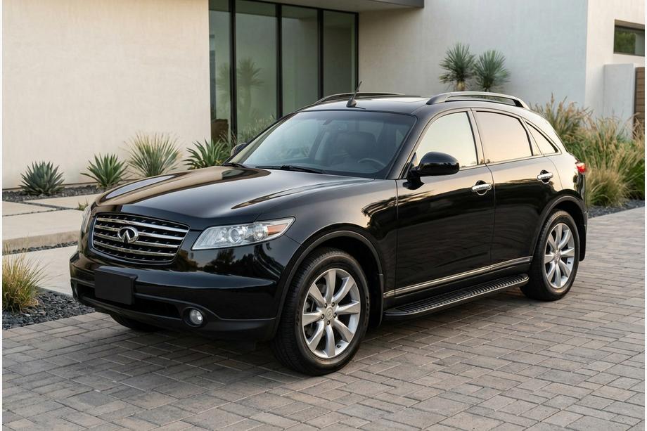Infiniti FX 2003-2008 гг. Боковые Подножки Tayga Black (2 шт., Алюминий) Image
