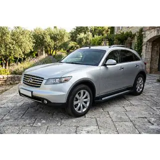 Боковые Подножки Vision New Black (2 шт., Алюминий) Infiniti FX 2003-2008 гг. фото 1