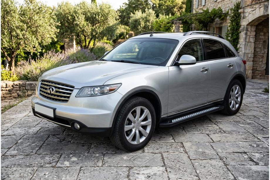 Infiniti FX 2003-2008 гг. Боковые Подножки Vision New Black (2 шт., Алюминий) Image