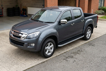 Isuzu D-Max 2011-2019 гг. Боковые Подножки Tayga Grey (2 шт., Алюминий) фото 1