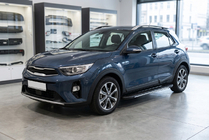 Kia Stonic 2017- гг. Боковые пороги Bosphorus Grey (2 шт., алюминий) фото 1